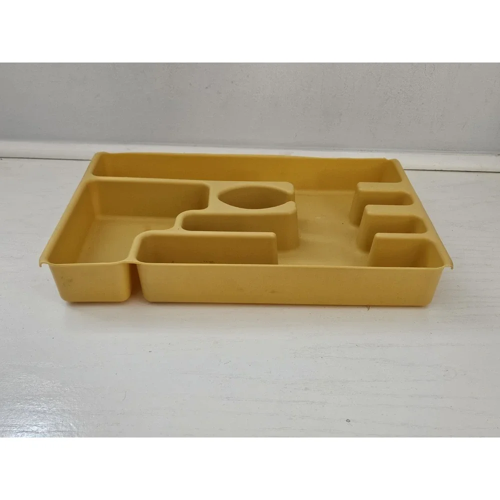 Vintage Rubbermaid 2921-5 Silverware Tray Utensil Drawer Organizer‎ Retro Yellow